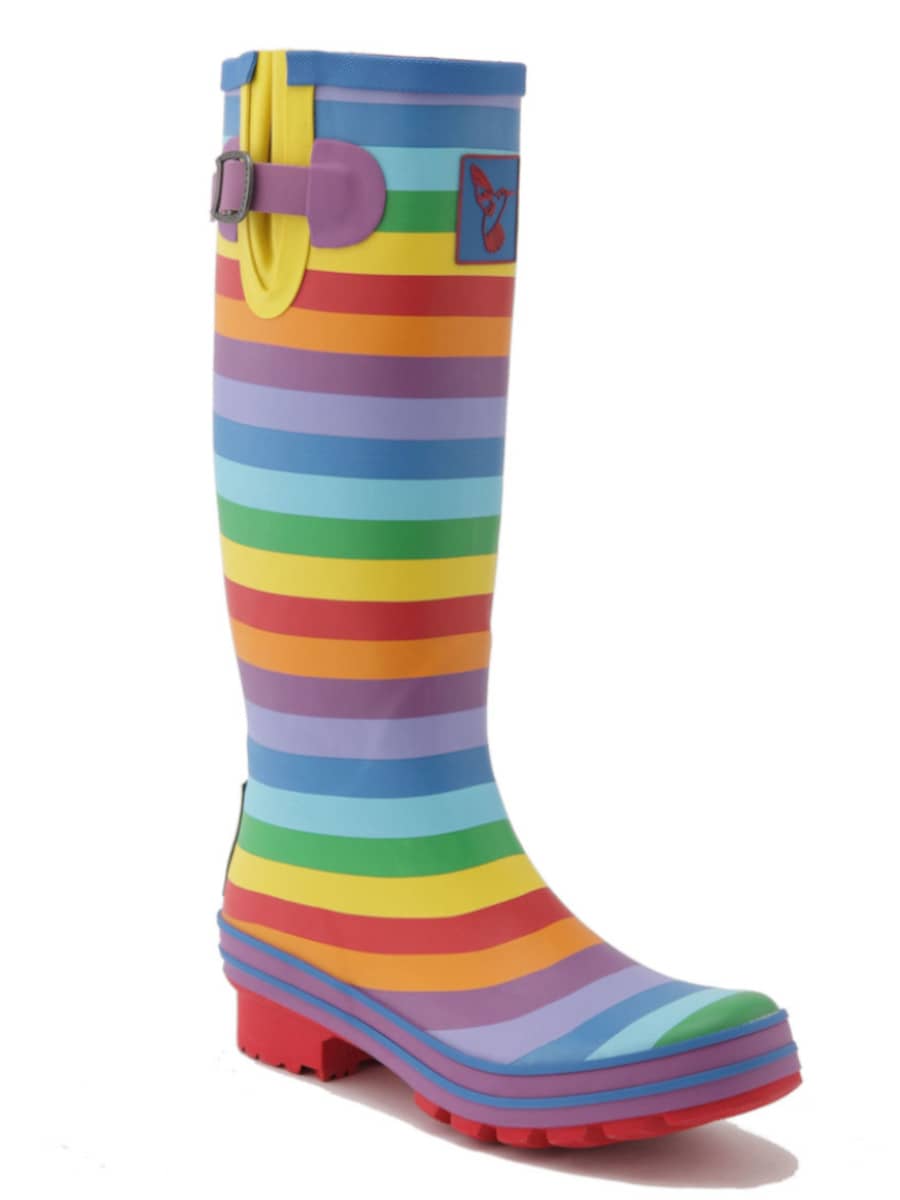 Natural Rubber Rainbow Tall Women's Wellies - Red Panda Eco Shop